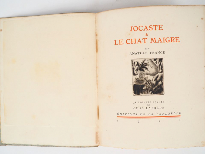 FRANCE (Anatole). Jocaste et le chat maigre. Illustré de 31 pointes sè