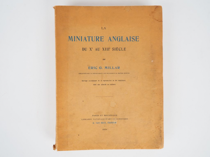 MILLAR (Eric G.). La Miniature anglaise du Xème au XIIIème. Paris, Van
