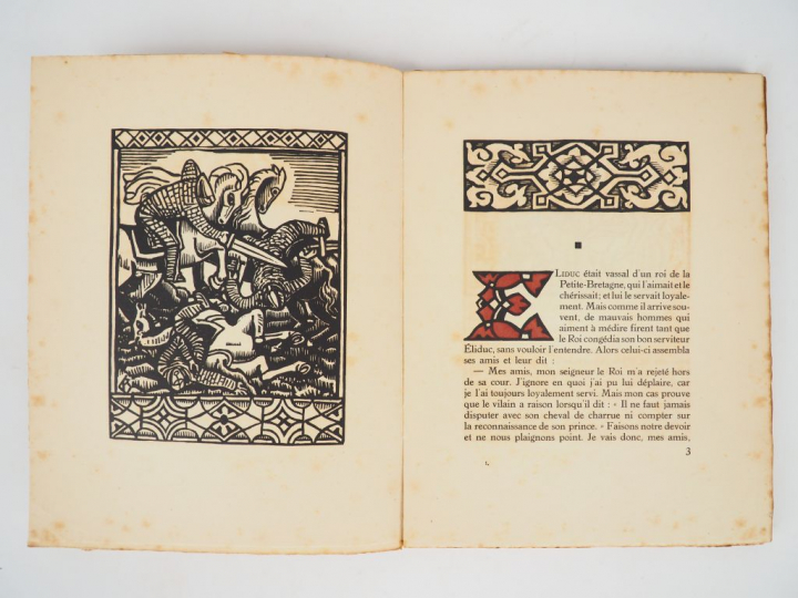 MOREAS (Jean). Trois contes d'Amours, ornés de 54 bois de fil gravés p