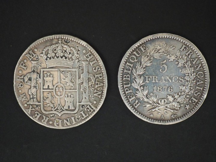 1 pièce en argent Charles III 1786. Poids : 26,66 g 1 pièce en argent 