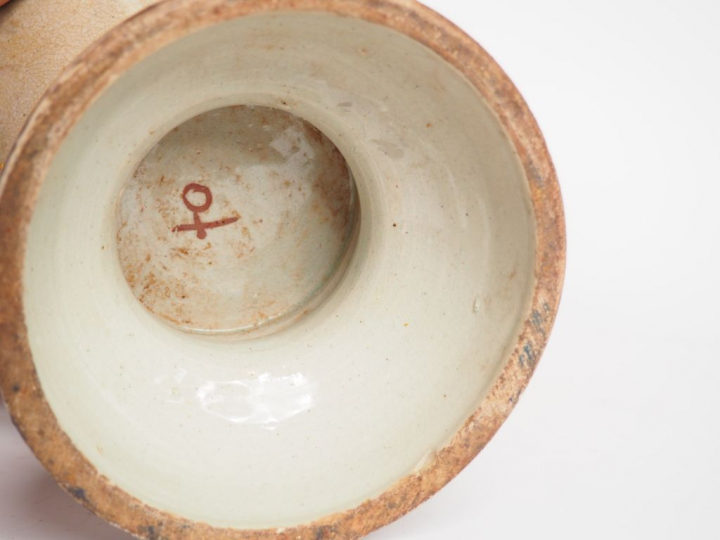 Japon, XIXe siècle, Paire de vases en faience de Satsuma décor de ara 