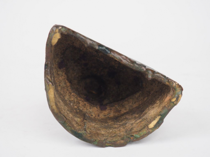 Laos, XVIIIe siècle,  Statuette en bronze à patine verte. H. 22,5 cm