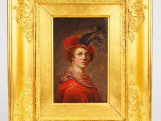 Vente aux enchères Ecole française XIXème. "Portrait". Dim. à vue: 15,8 x 10 cm.