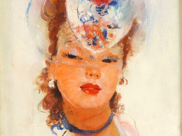 JEAN GABRIEL DOMERGUE. "L'ingénue". Huile sur panneau. Signée en bas à