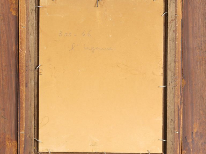 JEAN GABRIEL DOMERGUE. "L'ingénue". Huile sur panneau. Signée en bas à