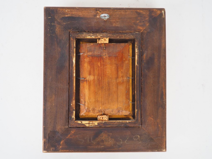 VICTOR DUPRE. "Berger et son troupeau" Huile sur panneau. Signée en ba