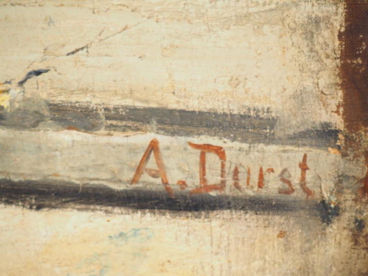 A. DURST. "Bord de mer". Huile sur toile signée en bas à droite. Dim :