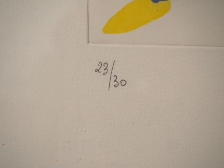 AKI KURODA. "Bleu Nuit". Lithographie signée en bas à droite et numéro