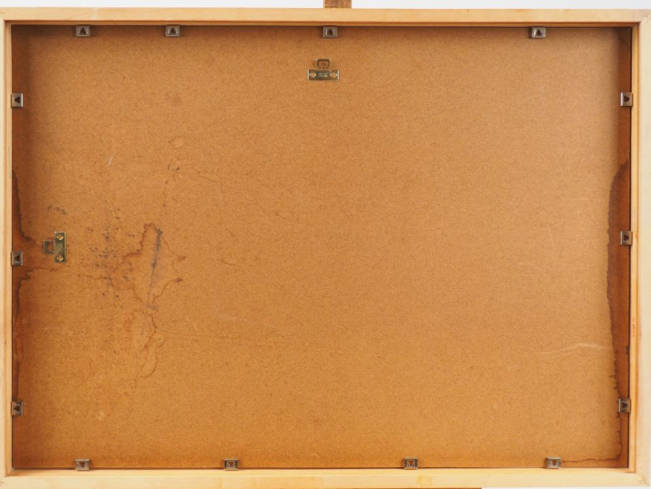 GEO HAM. "Pilote au casque rouge". Lithographie en couleur. Signée en 