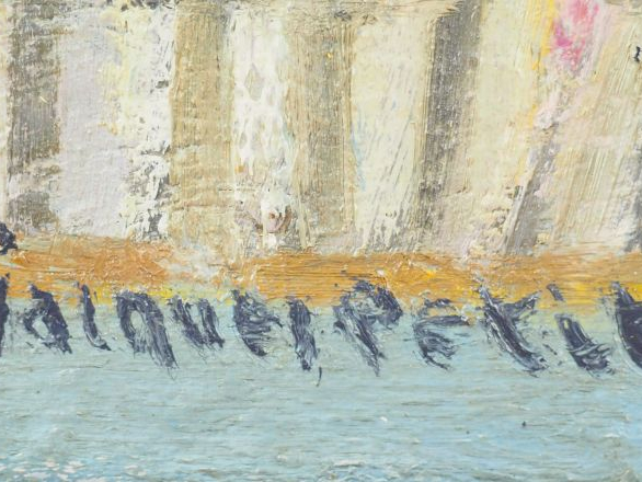 JACQUES PETIT. "Automne à Poisat". Huile sur panneau. Signée en bas à 