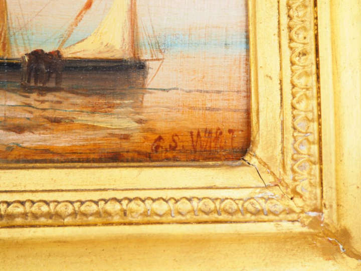 G. S WART "Marine". Huile sur panneau. Signée en bas à droite. Dim : 1