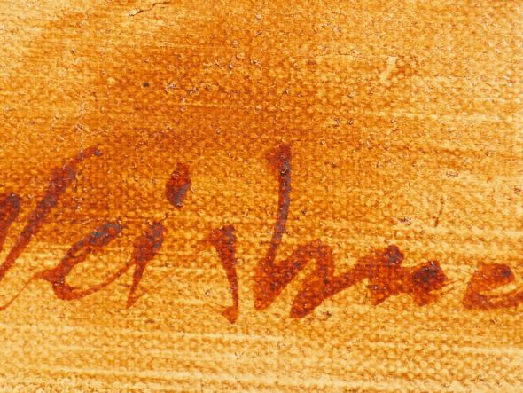 CLAUDE WEISBUCH. "Les joueurs d'échec". Huile sur toile. Signée en bas