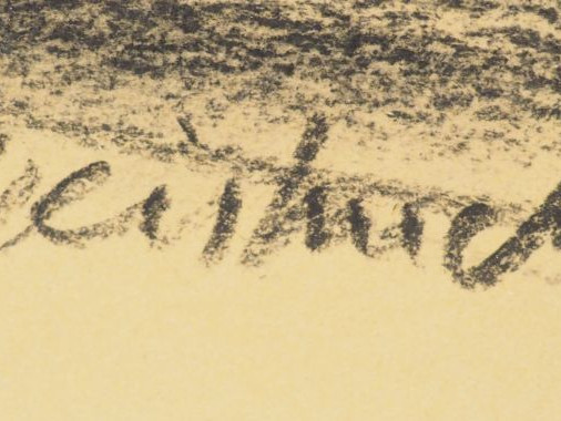 CLAUDE WEISBUCH. "Couple de danseurs". Dessin au fusain. Signé en bas 