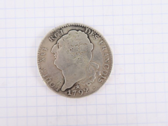 Vente aux enchères Louis XVI, écu dit « au génie » type François, 1792 (MA), Marseille. B