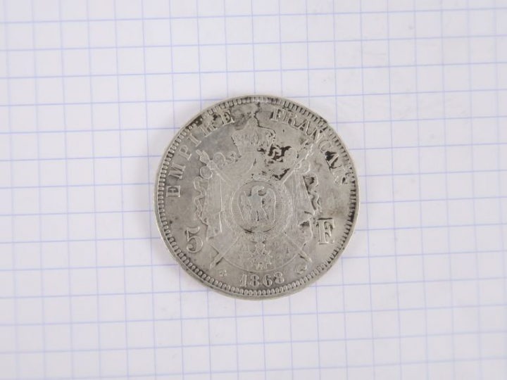  Napoléon III, 5 francs, 1868 BB, Strasbourg. TB