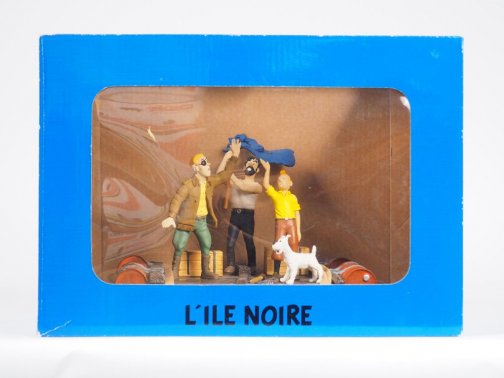 TINTIN Collection DIORAMA Couverture Album"COKE EN STOCK " Radeau Tint