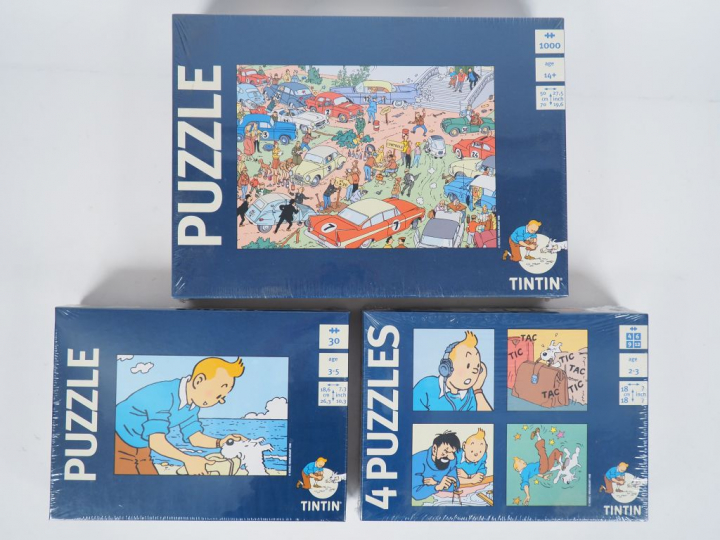 3 PUZZLES Moulinsart 1998 NEUF sous emballage 1000 pieces/ 30 p/ 31 p