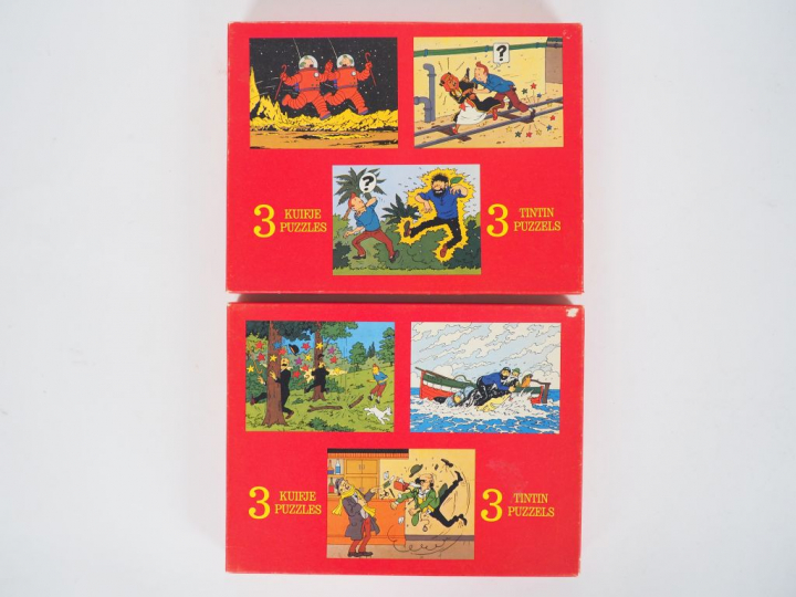 Ensemble de 2 puzzles de 3 scènes réalisées par Publica en 1977. Copyr