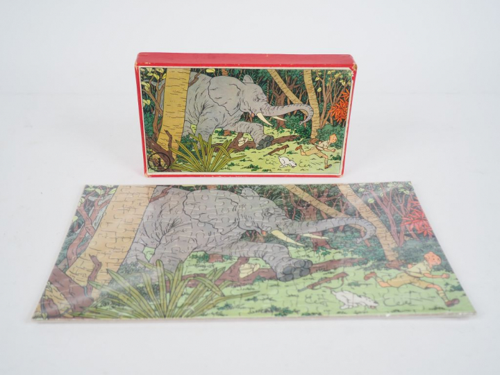 PUZZLE TINTIN "Tintin au Congo", Lombard, fin 1940 début des années 50
