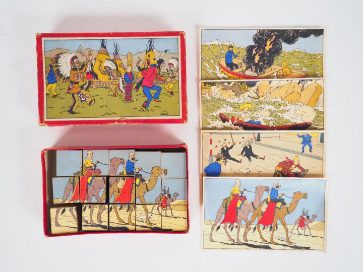 CUBES avec 5 Images 1950 images, boite et cubes en TBE