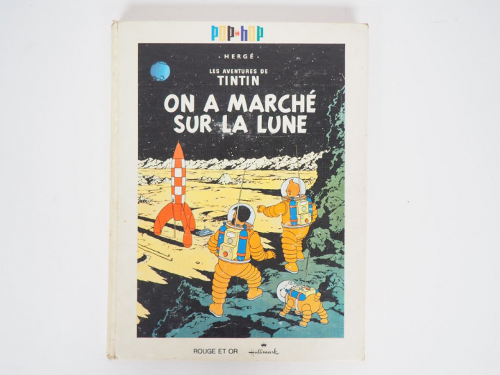 Tintin et Milou On a marché sur la Lune, album POP Hop BE+, complet un