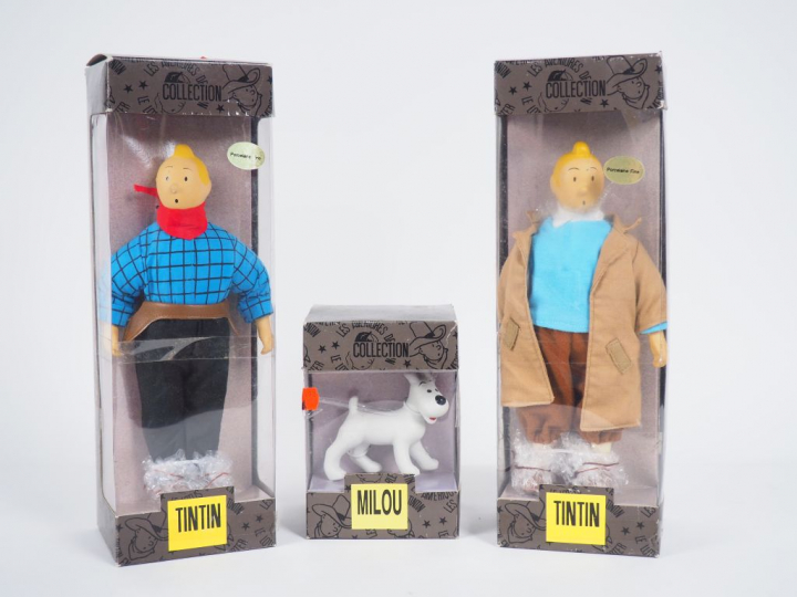 LOT 3 Poupées TINTIN (Amérique TBE et reporter TBE) + Milou TBE Taille