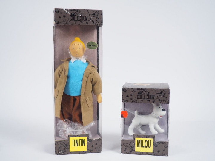 LOT 2 Poupées TINTIN (Reporter TBE) + MilouTBE Taille 25 cm, Boites fr