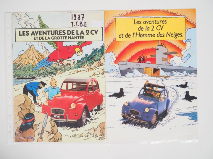 Classeur avec diverses pubs : Citroen,Lu,Salik,Vache qui rit,BP,BI-FI,