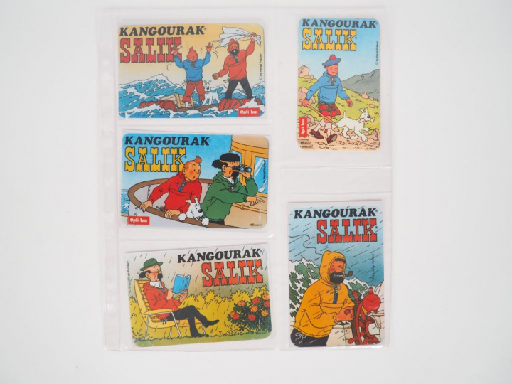 Classeur avec diverses pubs : Citroen,Lu,Salik,Vache qui rit,BP,BI-FI,