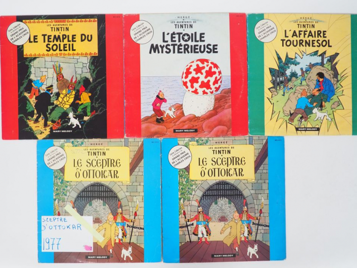 5 Disques Label Mary Melody 1977 (Le temple du soleil (Pochette decoll