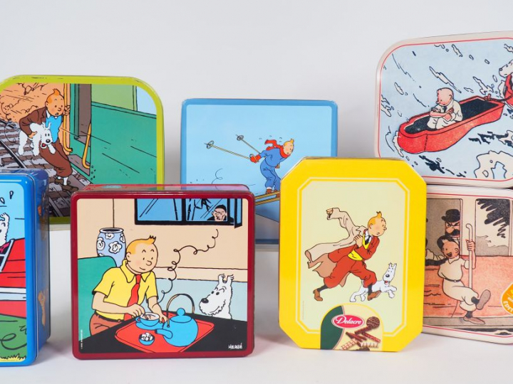 7 boites métal diverses DELACRE TBE