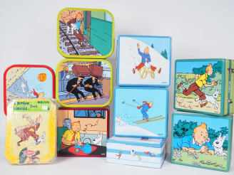 Vente aux enchères 10 boites métal diverses DELACRE TBE