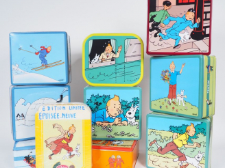 Vente aux enchères 10 boites métal diverses DELACRE TBE