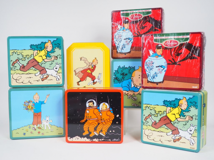 8 boites métal diverses DELACRE TBE