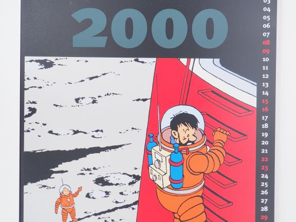 Calendrier 2000 TINTIN édition spéciale, tirage à 2500 expl. On a marc