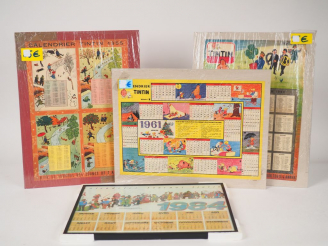 Vente aux enchères 4 calendriers 1954, 1955,1961 + Calendrier 1984