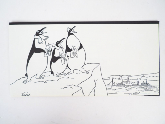 Vente aux enchères Carte de voeux de l’expédition Antarctique 1957-58 (dessinée par Hergé