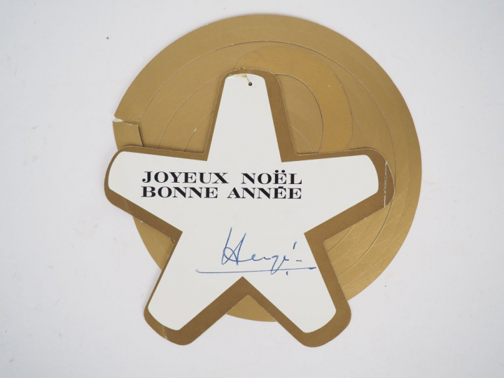 Carte de vœux 1971/1972 : Carte en étoile attachée à une spirale en ca