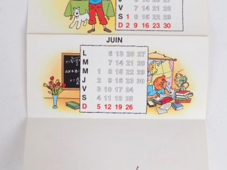 Vente aux enchères Carte de vœux 1982/1983 : Carte de vœux sous forme de calendrier dépli