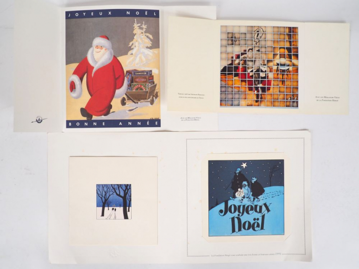 Ensemble de 4 cartes de vœux des années1988 (avec enveloppe des Studio