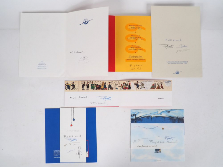 Ensemble de 6 cartes de vœux des années1994 (Signée Fanny), 1995 (sign