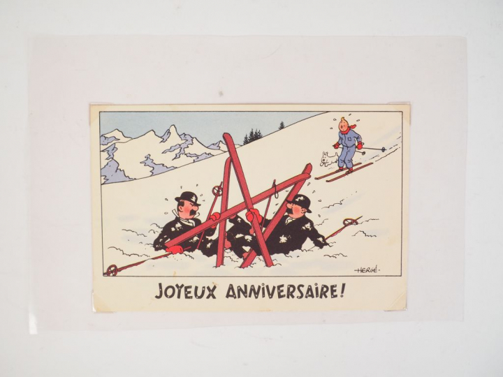 Cartes Neige N°24,"Les Dupont(d) tombés,les ski emmêlés, Réed avec "Jo
