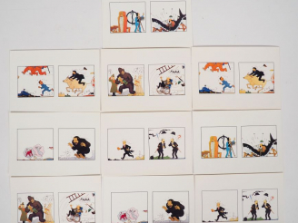 Vente aux enchères 10 CP Métro de Bruxelles TINTIN