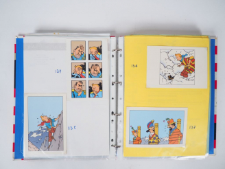 Vente aux enchères Classeur entier superbe Tintin sur La Lune avec 140 cartes postales (S