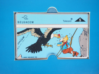 Vente aux enchères 5 cartes téléphoniques TINTIN BELGACOM numerotées 3000 ex /4000 ex ( C