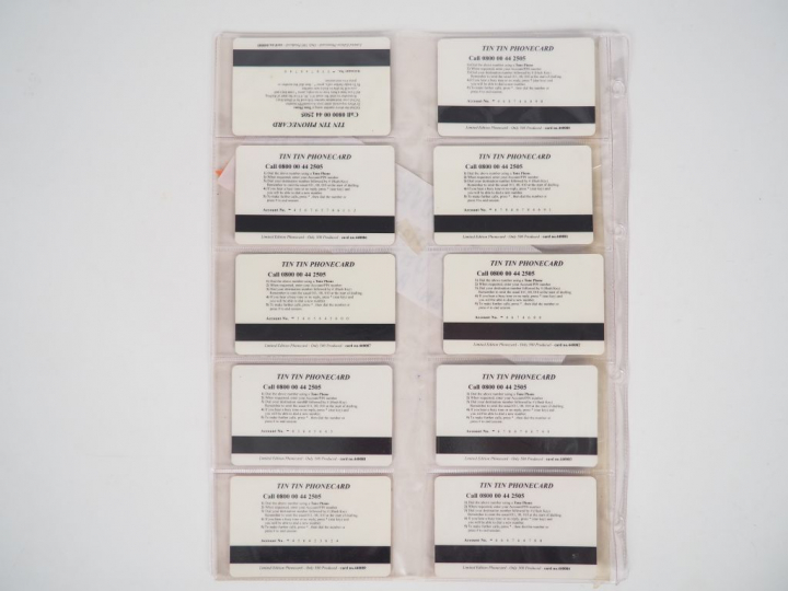 10 cartes téléphoniques 500 exp numérotées - Collection complète - "TI
