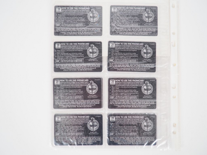 19 cartes téléphoniques PHONECARD "UNICOM" TINTIN COLLECTION reprenant