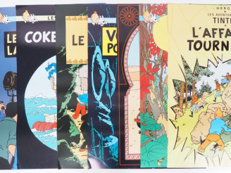 Vente aux enchères 21 AFFICHES couverture d'albums différentes dont 8 numerotées NEUF