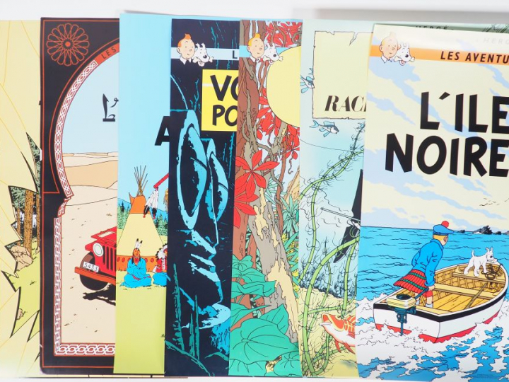 21 AFFICHES couverture d'albums dont 9 numérotées Amerique x2, Tibet x