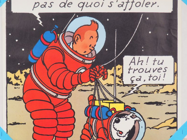 AFFICHE ORIGINALE 1954 pour la Parution LUNE RARE